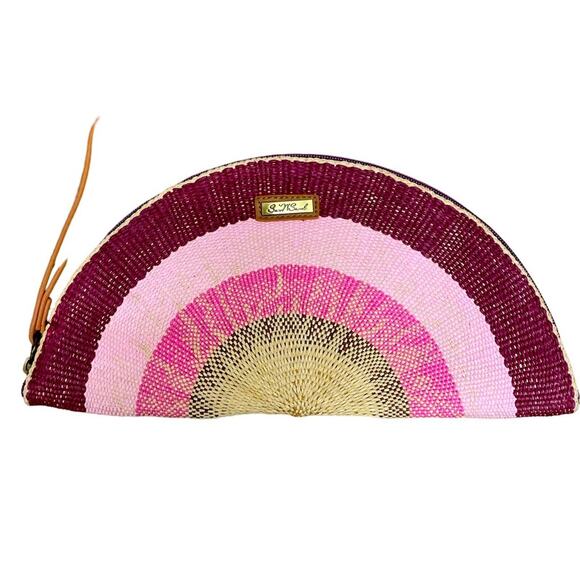 sun and sand Handbags - Sea and Sand Half Moon Rainbow Wristlet Taco Shape Clutch Purse